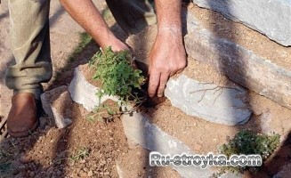 Изготовление декоративного пруда из природного камня.