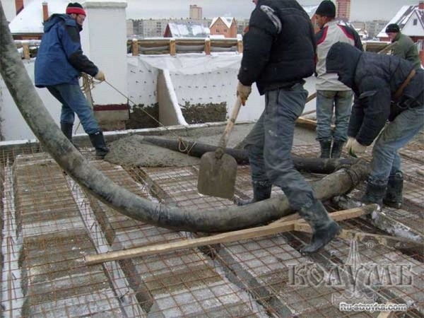 Заливка бетона в холодное время года